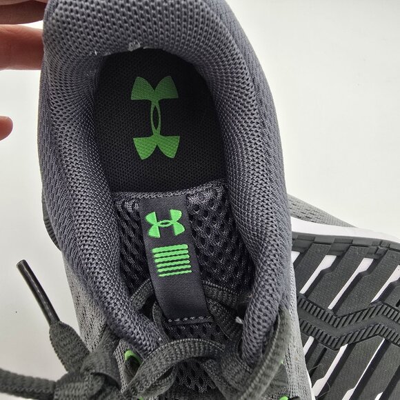 Under Armour Youth Mesh Running Shoes Gray Green Lightweight Breathable - Picture 6 of 8